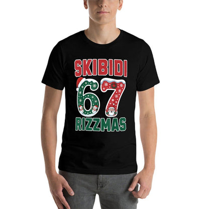 Rizz Christmas 67 Funny Xmas Gen Alpha Skibidi Rizzmas 67  Slim-fit Cut T-Shirt