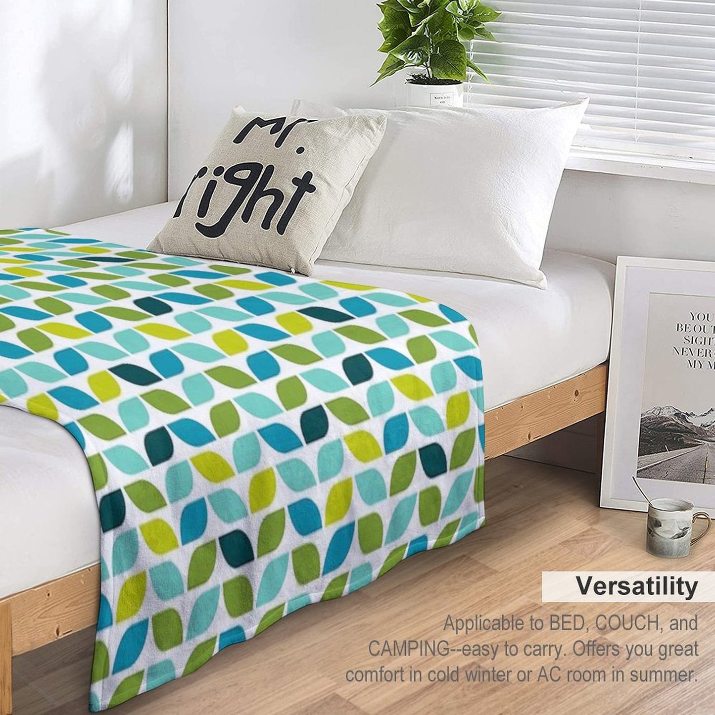 Geometric Pattern Leaf Spring Throw Blanket