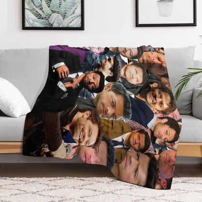 Misha Collins Photo Collage Throw Blanket
