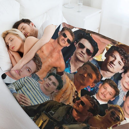 Miles Teller Photo Collage Throw Blanket