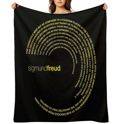 Sigmund Freud Quotes. (gold) Throw Blanket