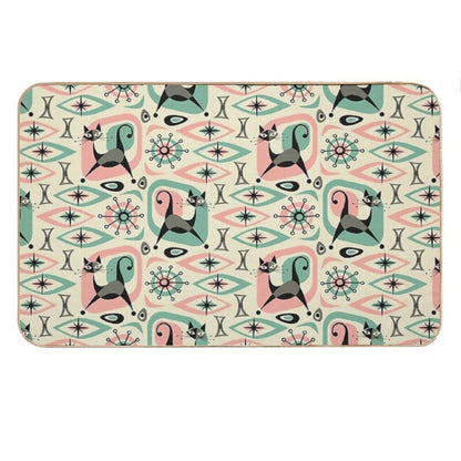 Mid Century Cat Abstract Bath Mat