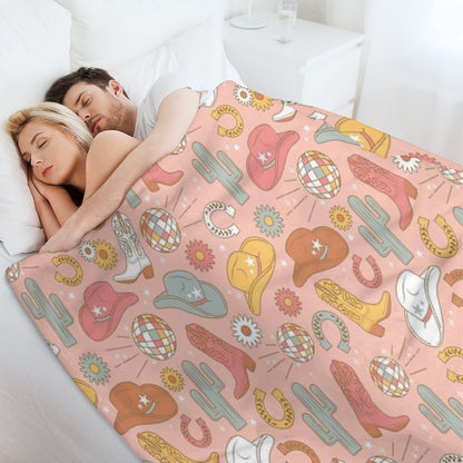 Disco Cowgirl Throw Blanket