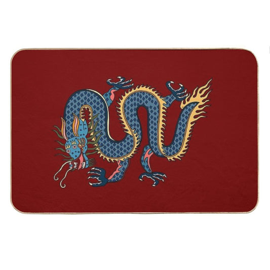 TIBETAN DRAGON RUG-red Bath Mat