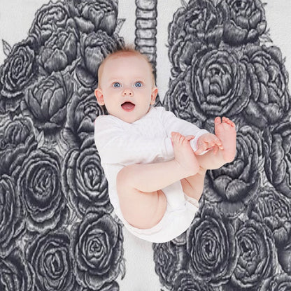 Lungs with Peonies Throw Blanket