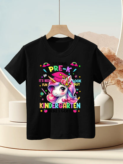 Kids So Long Prek Pre-K Graduation Graduate Unicorn Kids Girls Kids T-Shirt