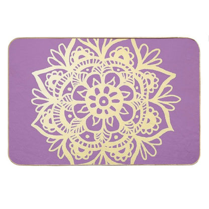 Purple And Gold Mandala Bath Mat