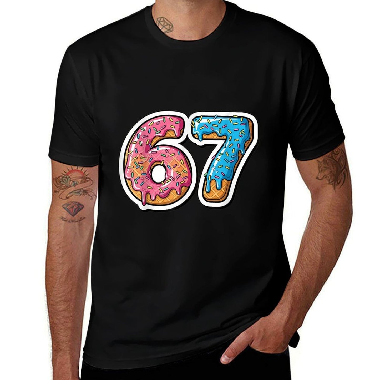 Six Seven Ice Cream Drip Sports Cool Meme 67 Funny Number  Easy-care T-Shirt