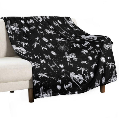 Space Ship Battle Throw Blanket