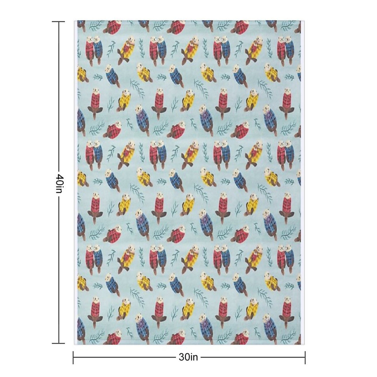 Sea Otters Wearing Plaid Throw Blanket
