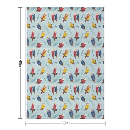 Sea Otters Wearing Plaid Throw Blanket
