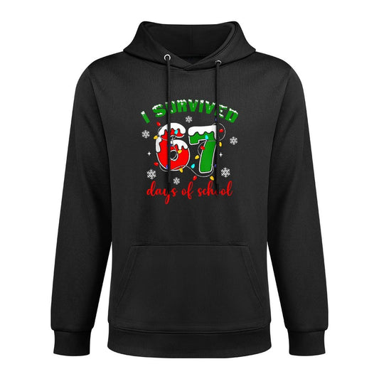 I Survived 67 Days of School Funny Christmas Teacher Student Relaxed Fit Hoodie