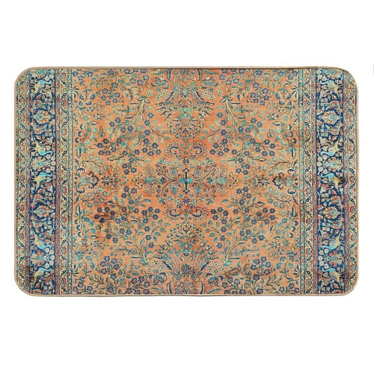 Manchester Kashan Floral Persian Carpet Print Bath Mat