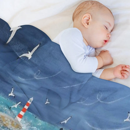 Stormy Harbour Throw Blanket