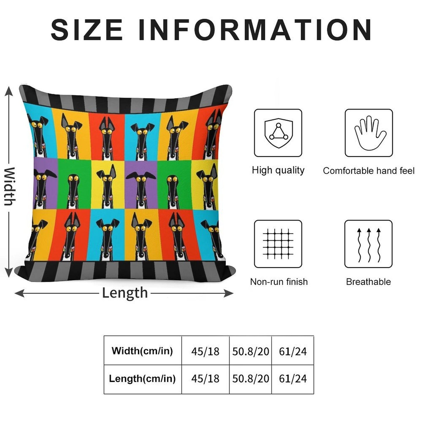 Greyhound Semaphore with Border Soft Home Decor Throw Pillow