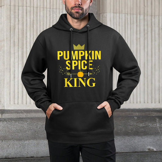Pumpkin Spice King Coffee Lover Halloween  Thanksgiving Relaxed Fit Hoodie