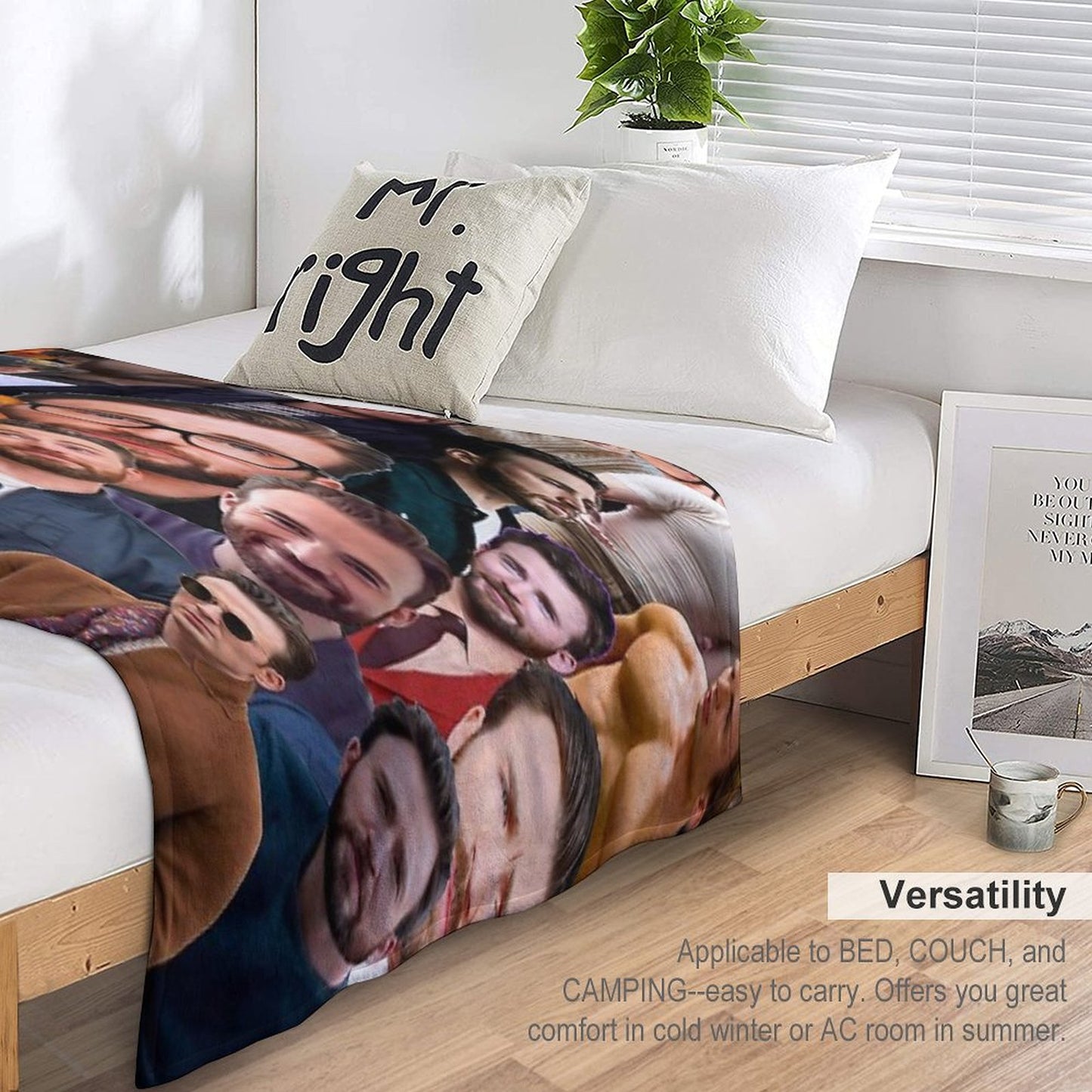 Chris Evans Photo Collage Throw Blanket