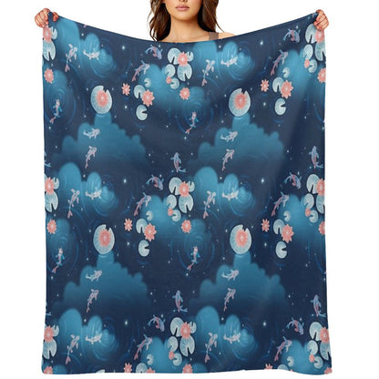 Koi Pond - Night Throw Blanket