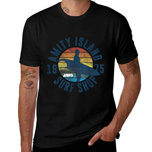 Jaws Amity Island Surf Board  Tagless Design T-Shirt