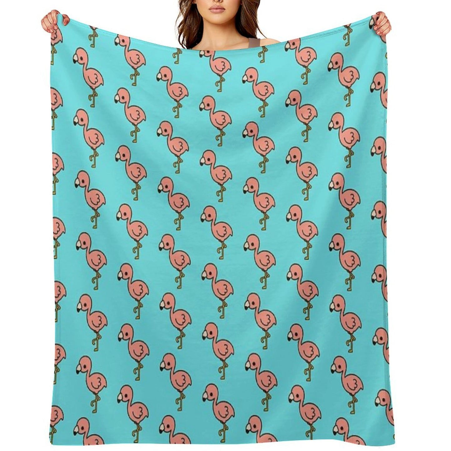 Cute Flamingo Throw Blanket