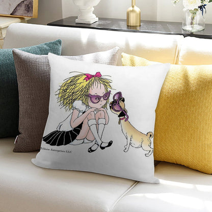 Eloise And Weenie in Sunglasses Soft Durable Construction Throw Pillow