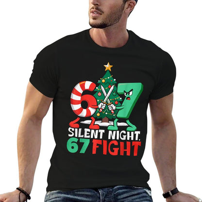 Silent Night 67 Fight Funny Christmas  Easy-care T-Shirt