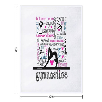 Gymnastics Tri-Color Typography Throw Blanket
