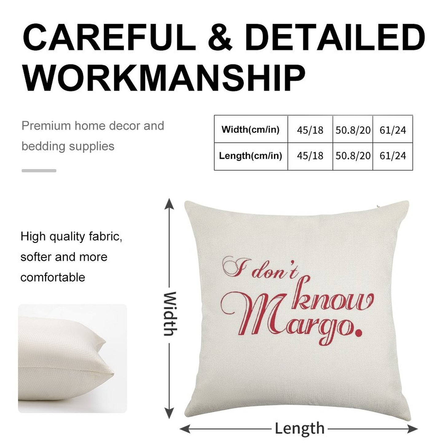 I Don't Know Margo (Matching Todd Also Available) Linen Throw Pillow Cover