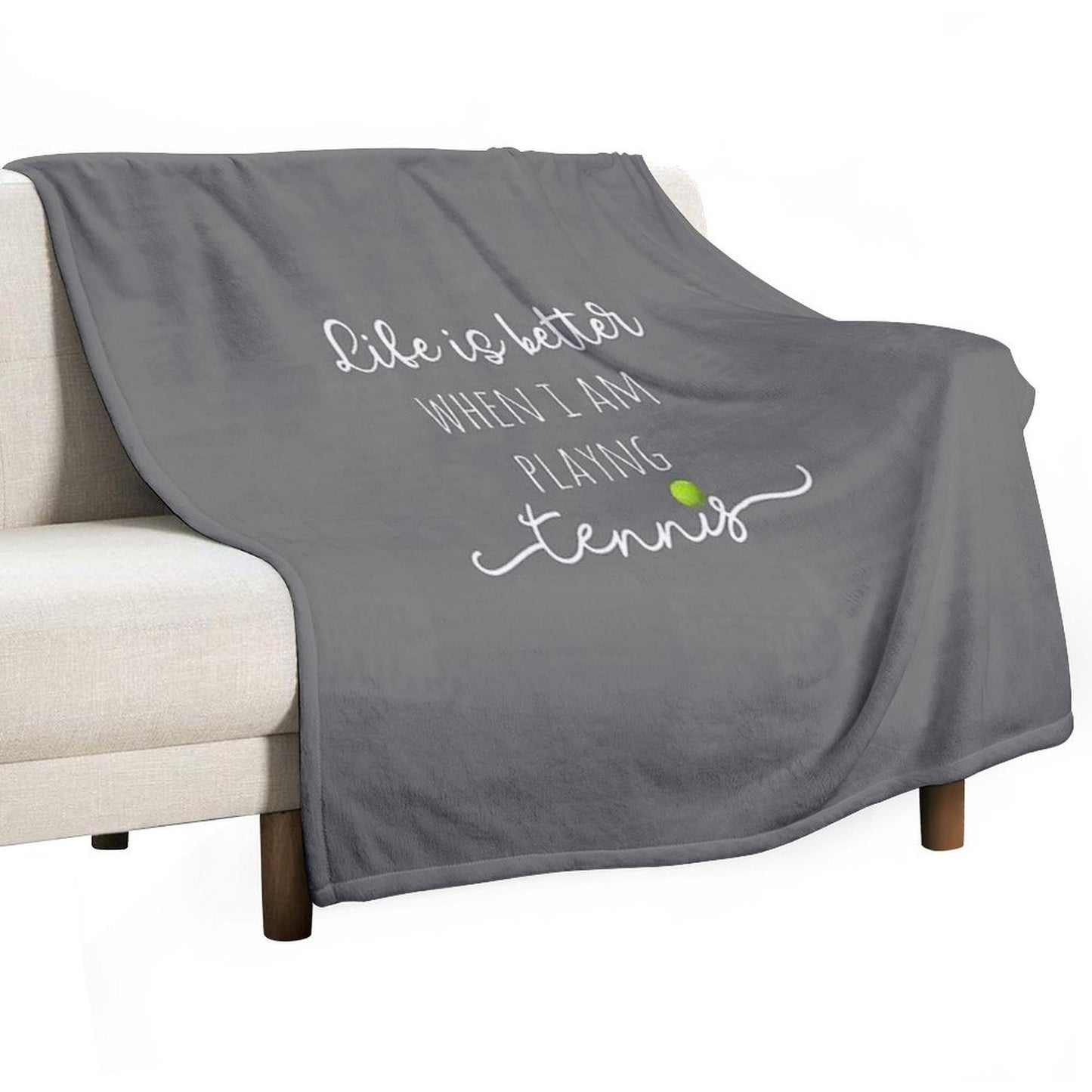 Top Fun Life Is Better with Tennis Design Throw Blanket