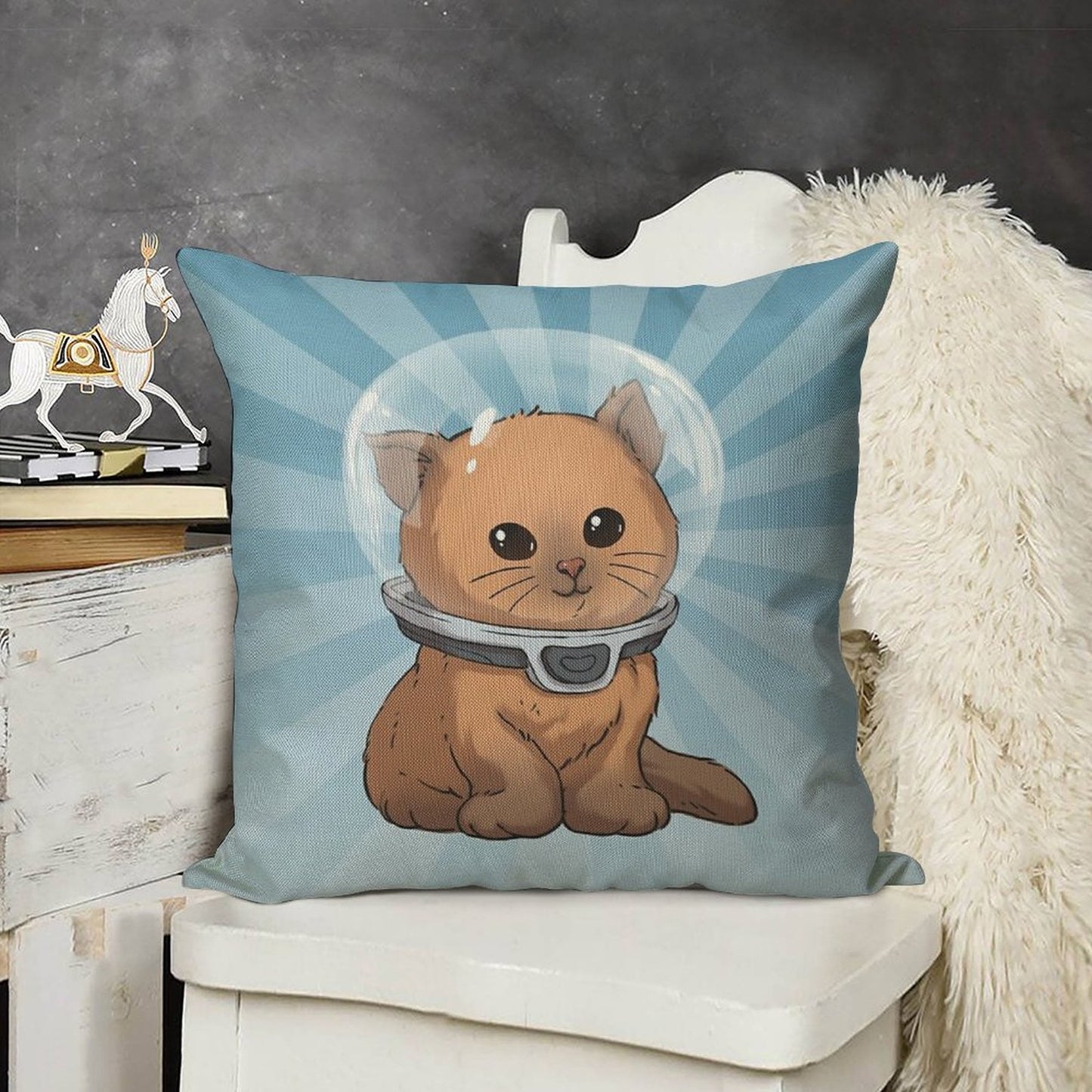 Keep Calm Kitty Linen Throw Pillow Cover