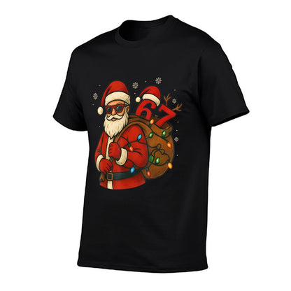 67 Christmas Funny Six Seven Meme Santa Claus Men Boys Kids  Breathable T-Shirt