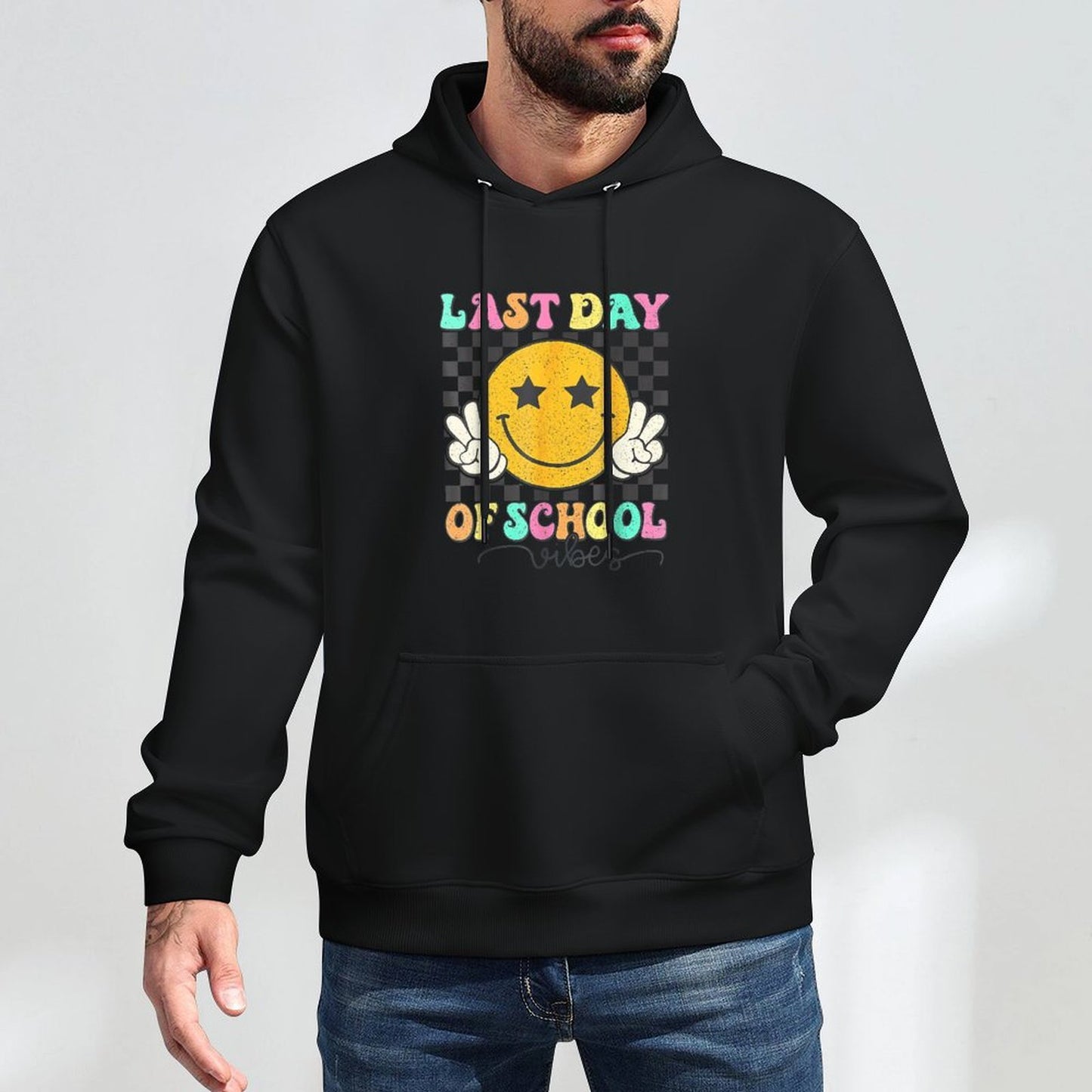 Last Day Of School Vibes Cute End Of School Kids Girls Adjustable Hood Hoodie