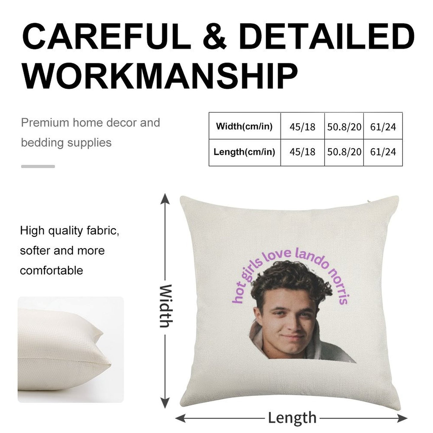 Hot Girls Love Lando Norris - Formula One Linen Throw Pillow Cover