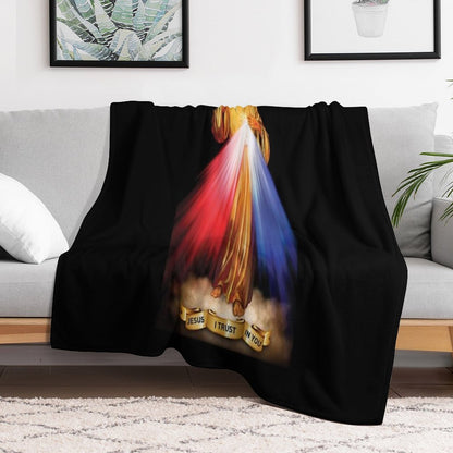 Jesus I Trust in You, Saint Faustina, Divine Mercy Throw Blanket