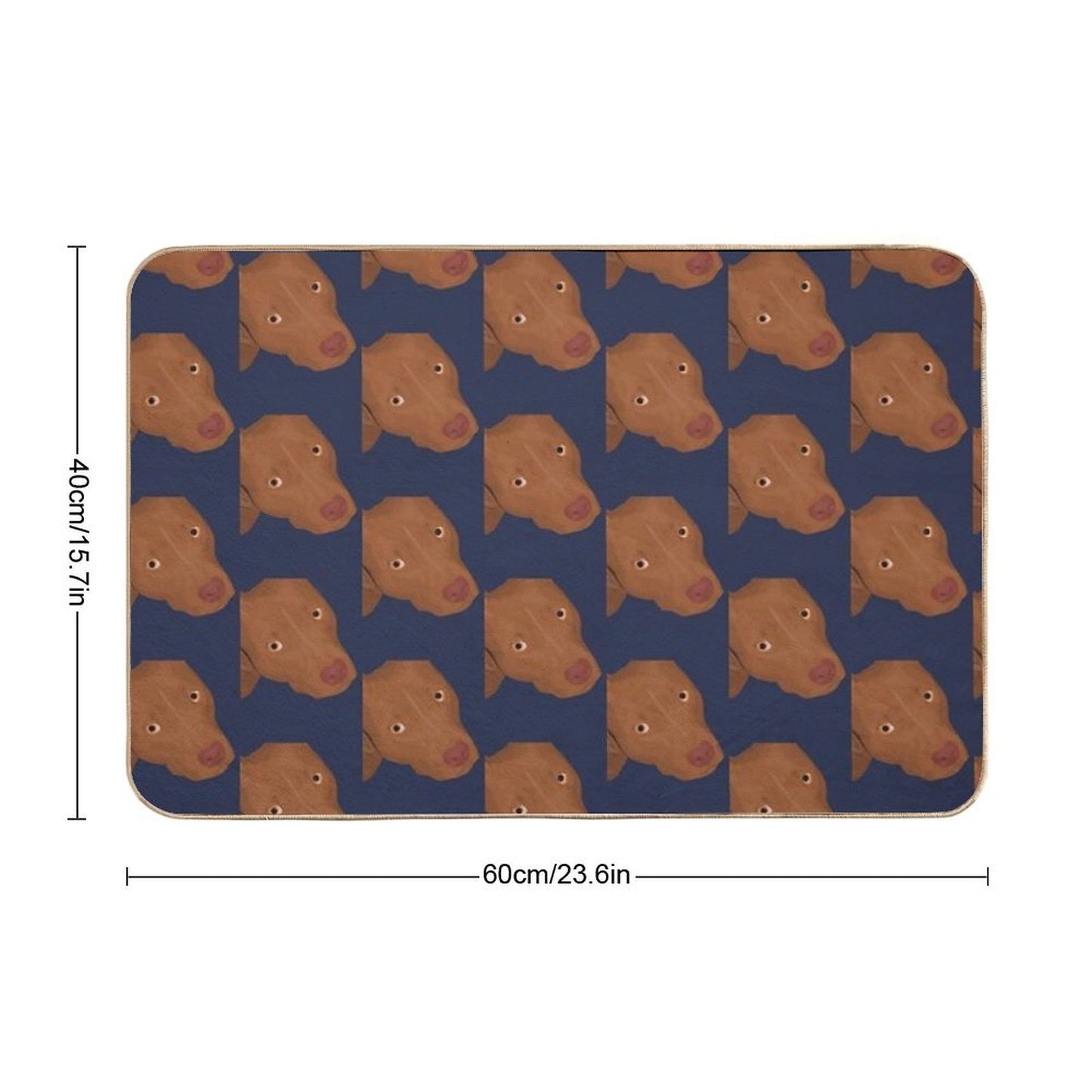 Cute Red Nose Pitbull Portrait - Vector Art Bath Mat
