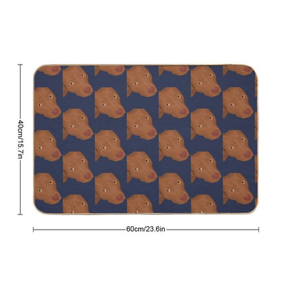 Cute Red Nose Pitbull Portrait - Vector Art Bath Mat