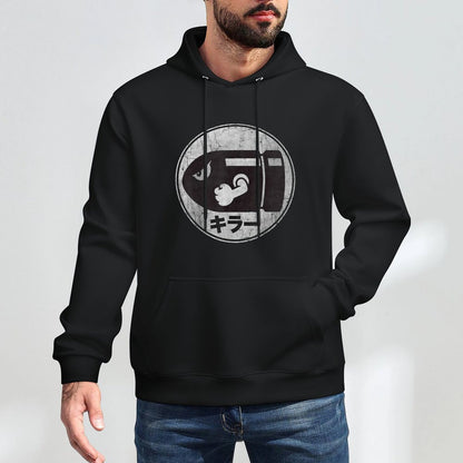 Super Mario Bullet Bill Distressed Kanji Logo Moisture-Wicking Hoodie
