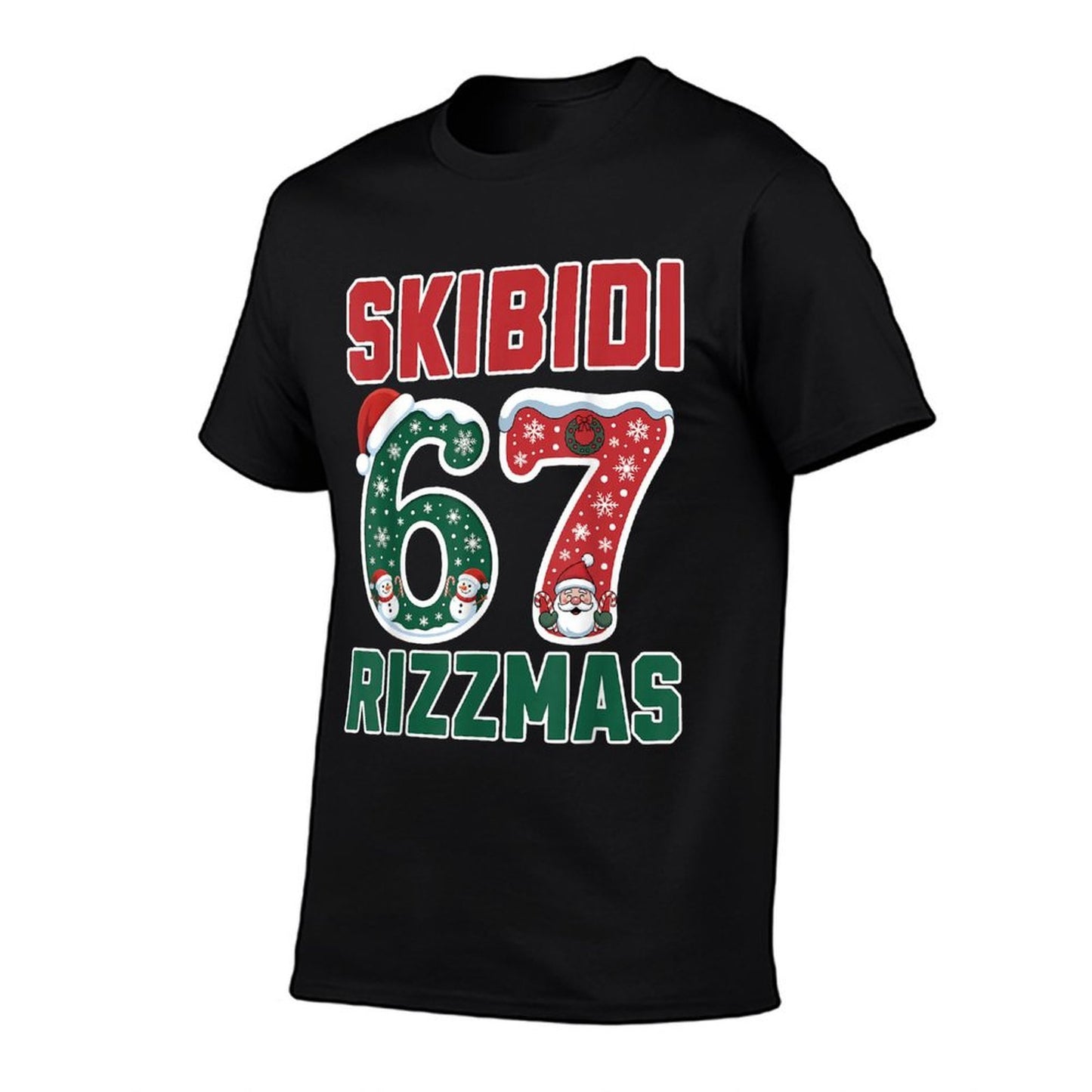 Rizz Christmas 67 Funny Xmas Gen Alpha Skibidi Rizzmas 67  Slim-fit Cut T-Shirt