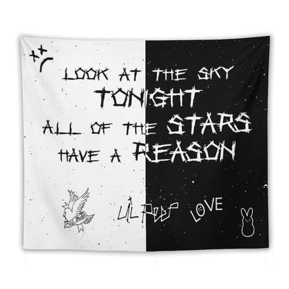 Lil Peep White And Black Star Tapestry
