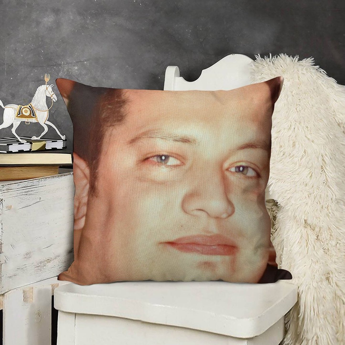 Sal's Face Linen Throw Pillow Cover