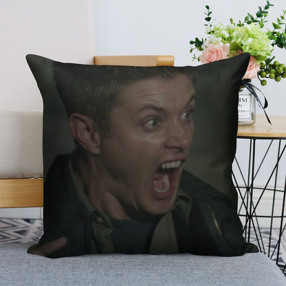 Dean Winchester Scream Linen Throw Pillow Cover