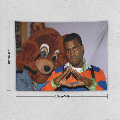 Kanye West with Bear Tapestry
