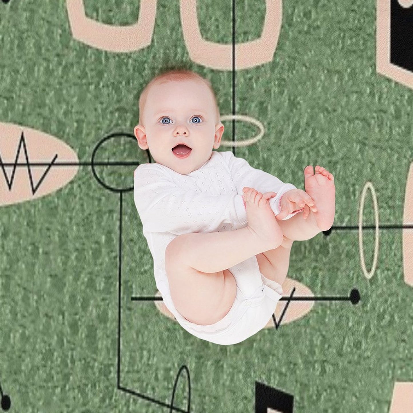 Mid-Century Modern Green Abstract Throw Blanket