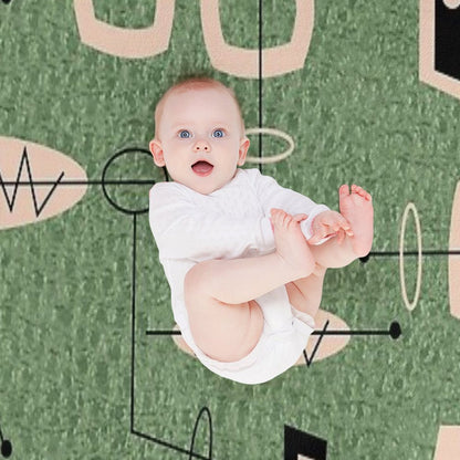 Mid-Century Modern Green Abstract Throw Blanket