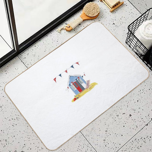 #Beach Hut Seaside Bath Mat