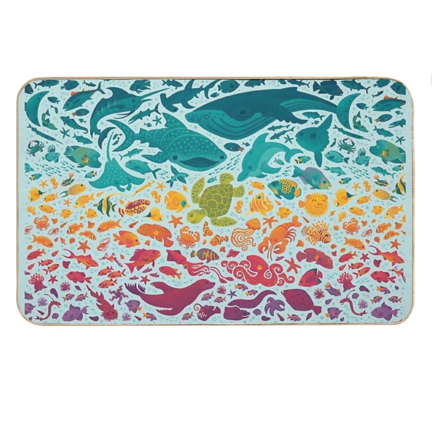 Aquatic Spectrum 2  Light Blue Bath Mat