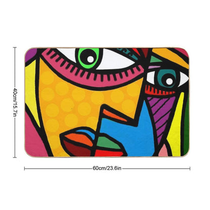 Funky Abstract Face Bath Mat
