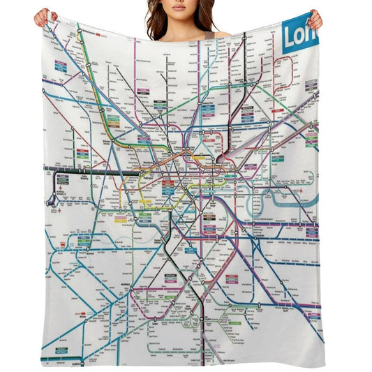 London AllRail Map Throw Blanket
