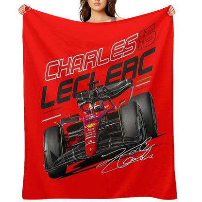 Charles Leclerc Scuderia Ferrari 2022 Throw Blanket