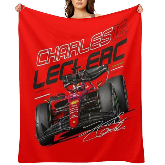Charles Leclerc Scuderia Ferrari 2022 Throw Blanket
